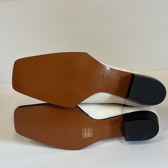 FRAME Le Maddox Leather Ankle Boots Off White Lizard Women's Size 39 - Picture 9 of 10